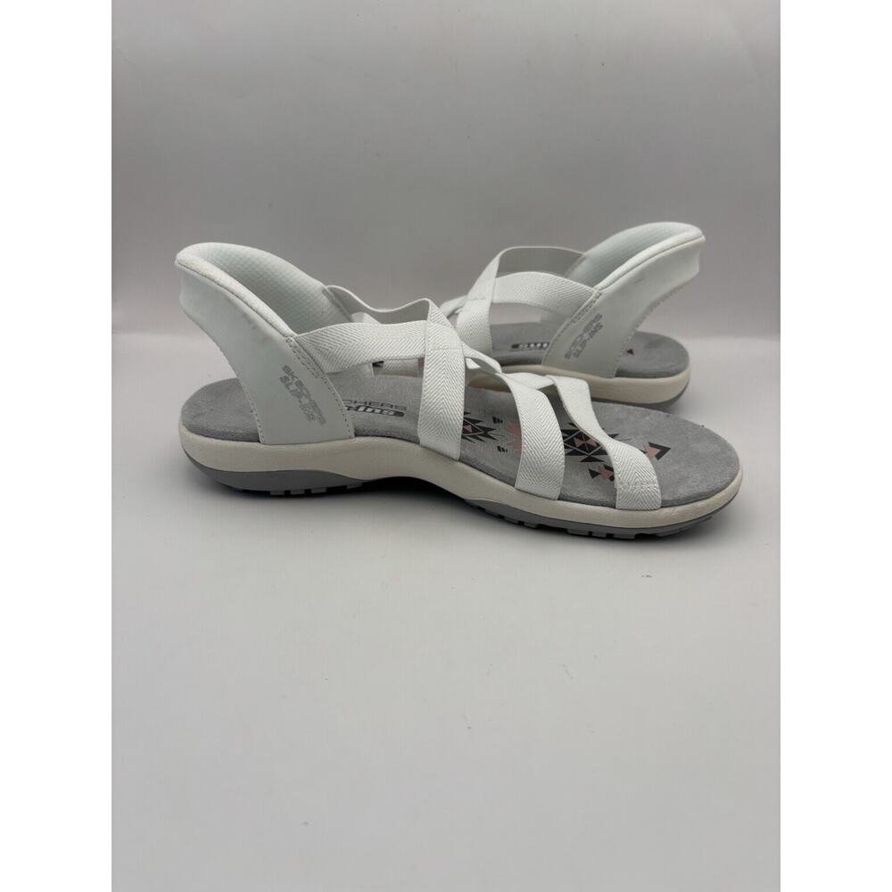 Skechers Reggae Hands Free Slip In White Sandals Women Size 7 - Picture 7 of 9